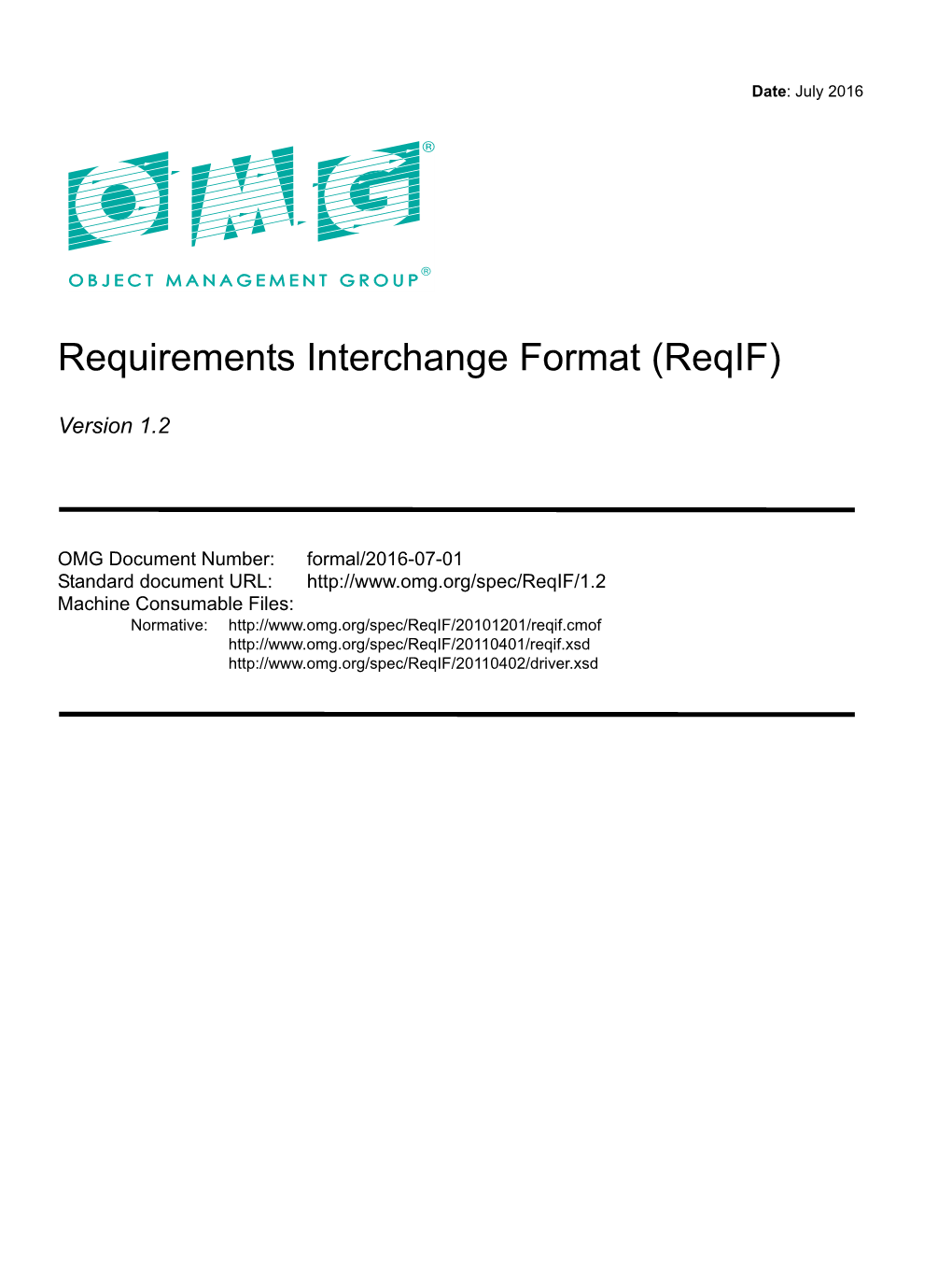 Requirements Interchange Format (Reqif)