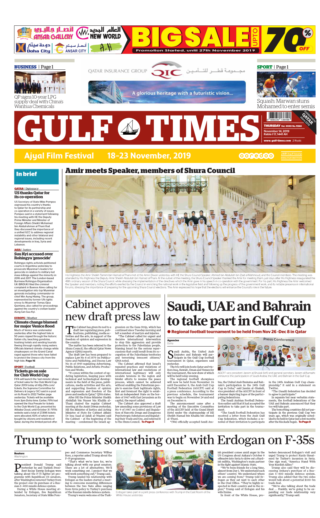 Saudi, UAE and Bahrain to Take Part in Gulf