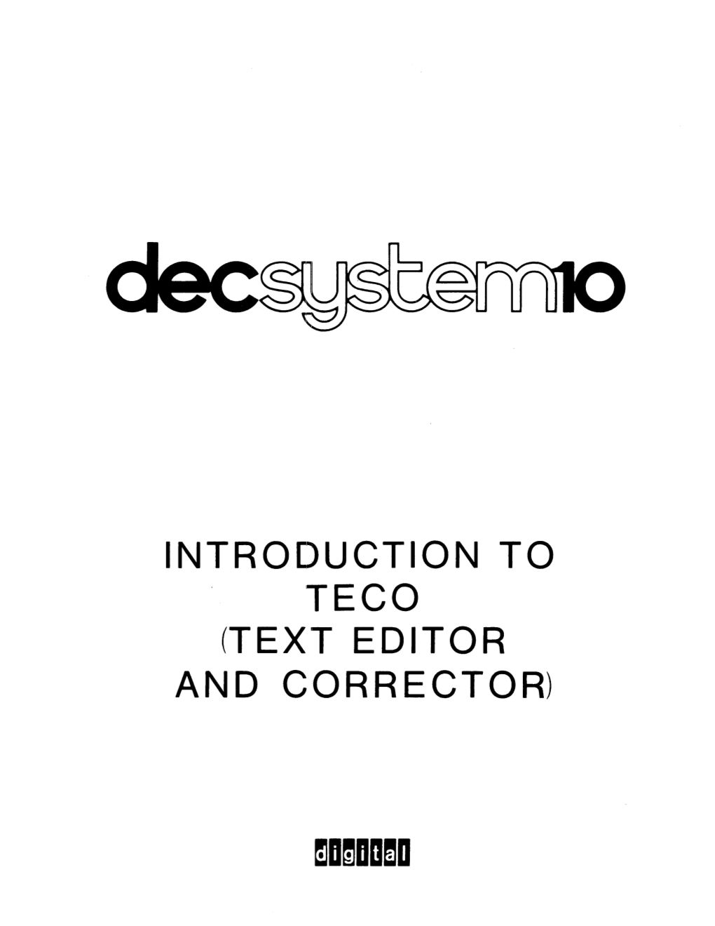 Text Editor and Corrector) «> Introduction to Teco (Text Editor and Corrector)