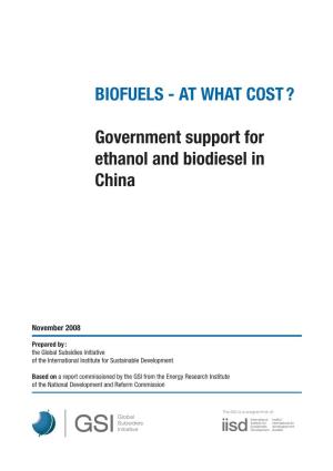 Biofuels - at What Cost ?