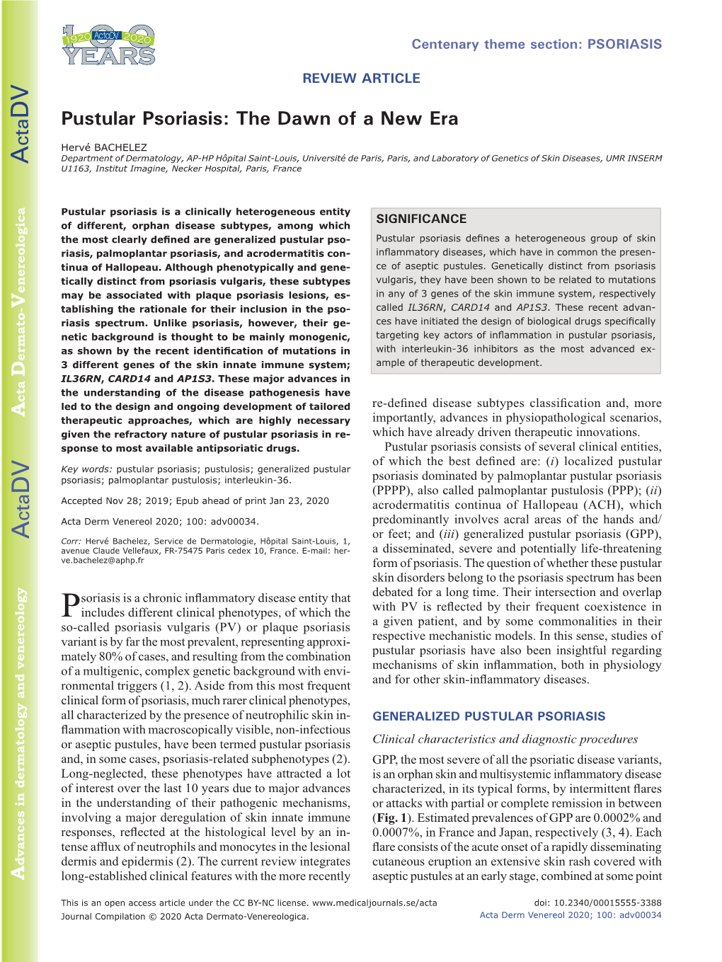 Pustular Psoriasis