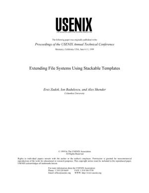 Extending File Systems Using Stackable Templates