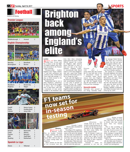 Brighton Back Among England's Elite