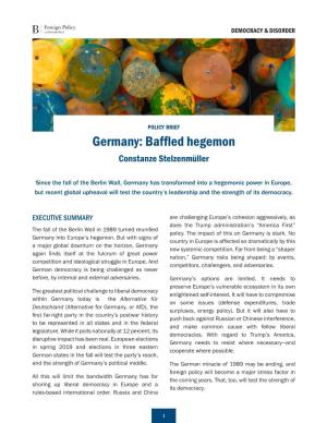 Germany: Baffled Hegemon Constanze Stelzenmüller