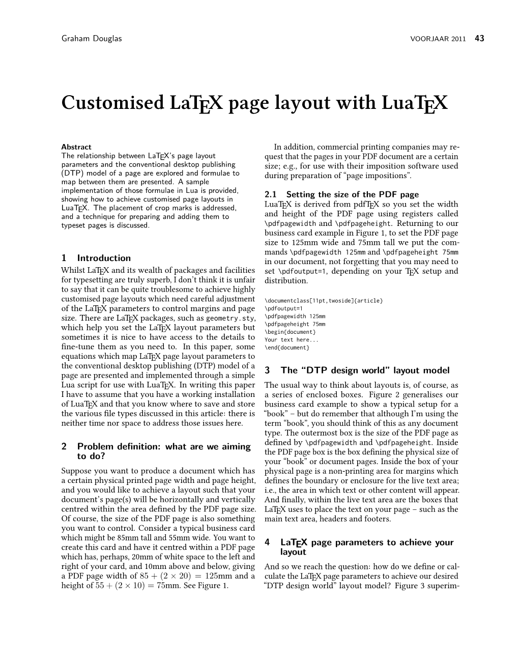 Customised Latex Page Layout with Luatex