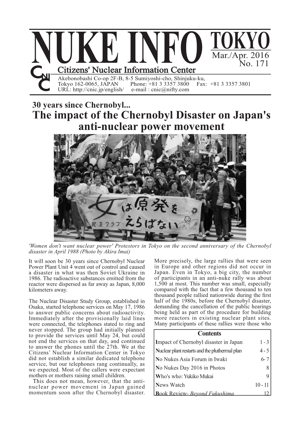The Impact of the Chernobyl Disaster on Japan's Anti-Nuclear Power Movement