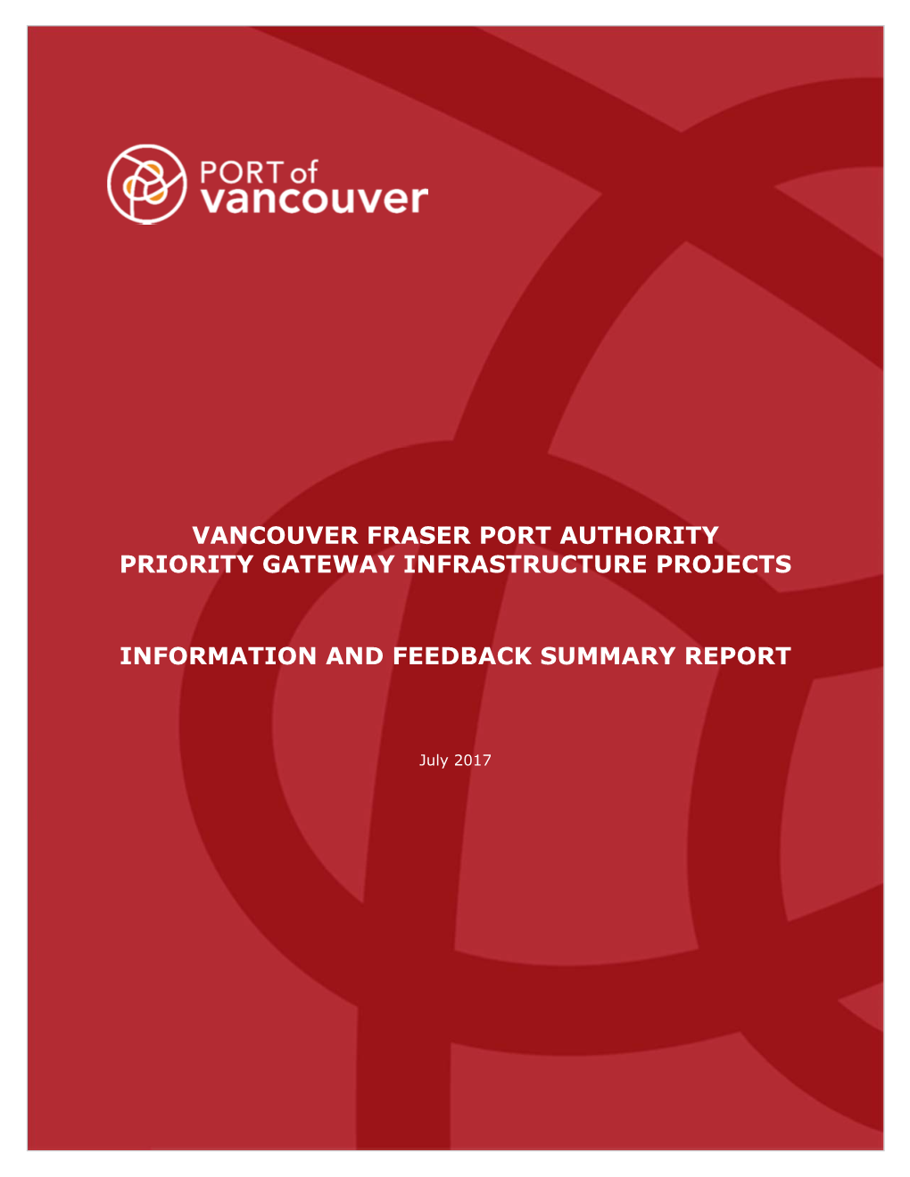 Vancouver Fraser Port Authority Priority Gateway Infrastructure Projects