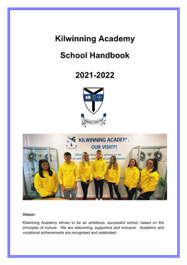 Kilwinning Academy School Handbook 2021-2022