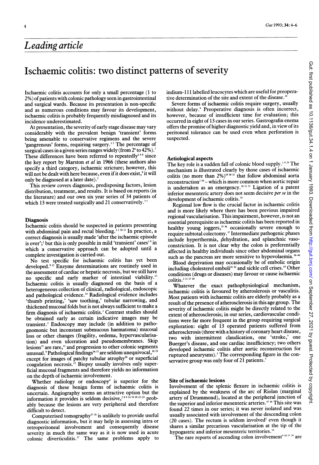 Leading Article Ischaemic Colitis