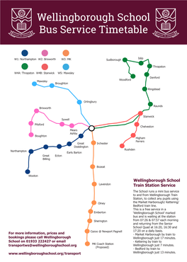 Wellingborough School Bus Service Timetable