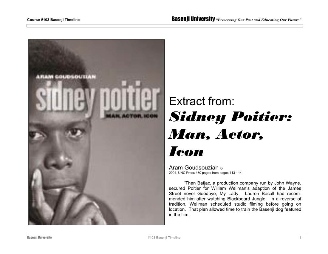 Sidney Poitier: Man, Actor, Icon
