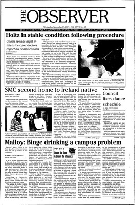 Malloy: Binge Drinking a Campus Problem