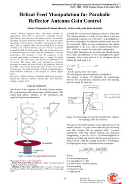 Helical Feed Manipulation for Parabolic Reflector Antenna Gain Control