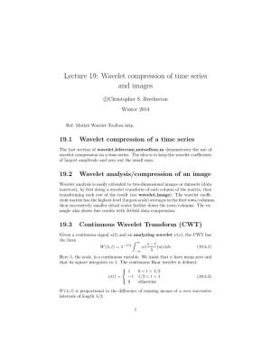 Lecture 19: Wavelet Compression of Time Series and Images