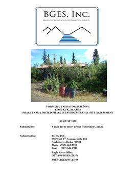 Former Generator Building Koyukuk, Alaska Phase I and Limited Phase Ii Environmental Site Assessment