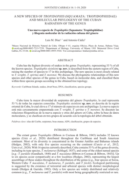 A New Species of Tropidophis (Squamata: Tropidophiidae) and Molecular Phylogeny of the Cuban Radiation of the Genus