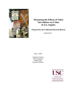Measuring the Effects of Video Surveillance on Crime in Los Angeles
