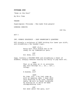 FUTURAMA SPEC “Home on the Pain” by Eric Toms