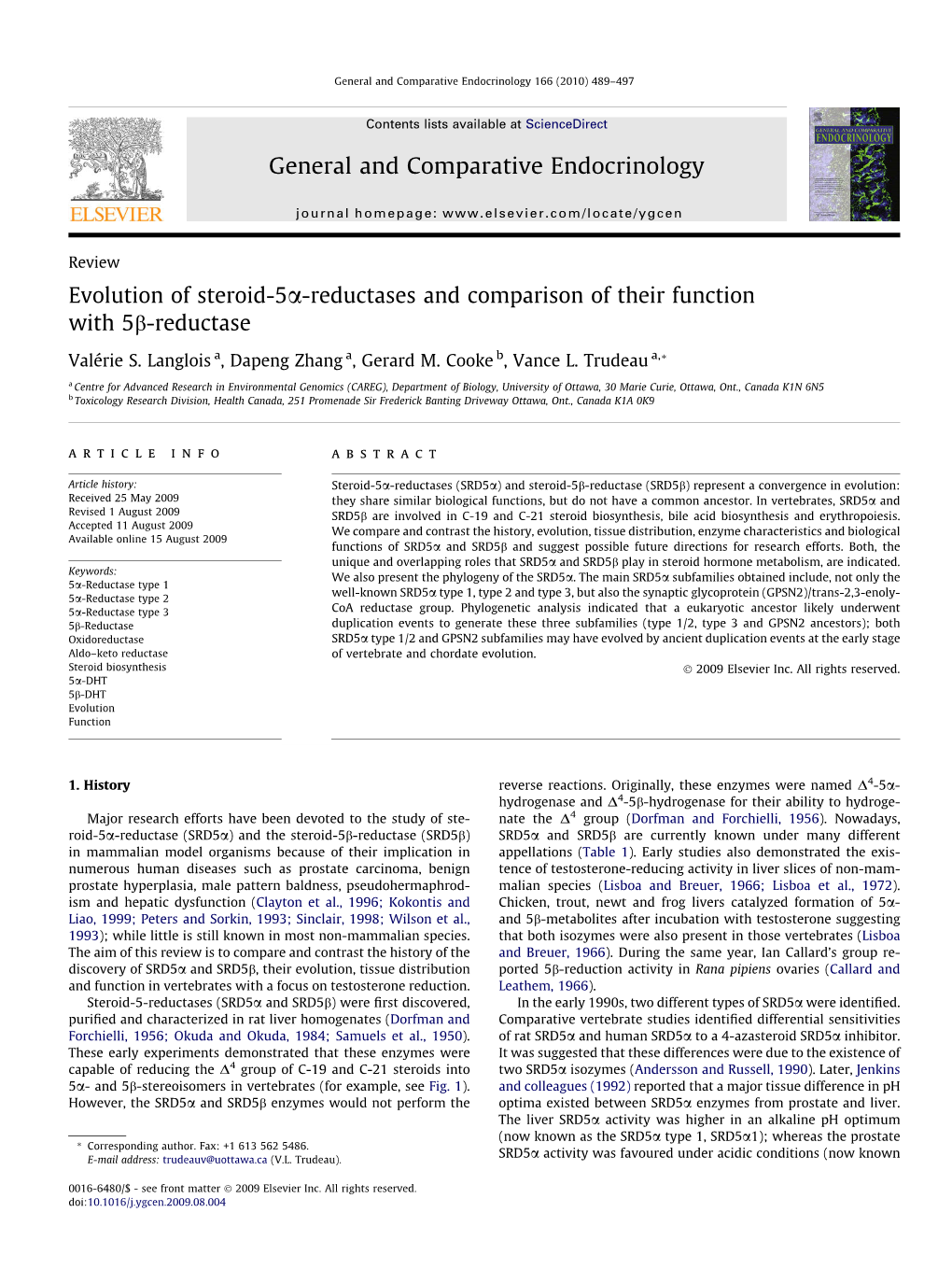 Evolution of Steroid-5Α-Reductases and Comparison of Their Function