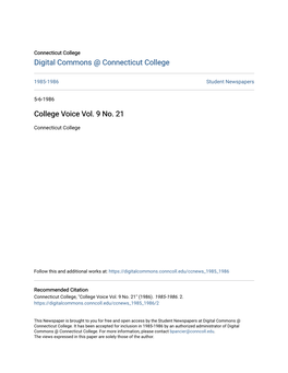 College Voice Vol. 9 No. 21