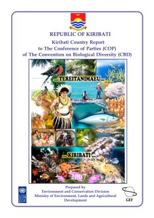 Kiribati Country Report to the Conference of Parties (COP) of the Convention on Biological Diversity (CBD)