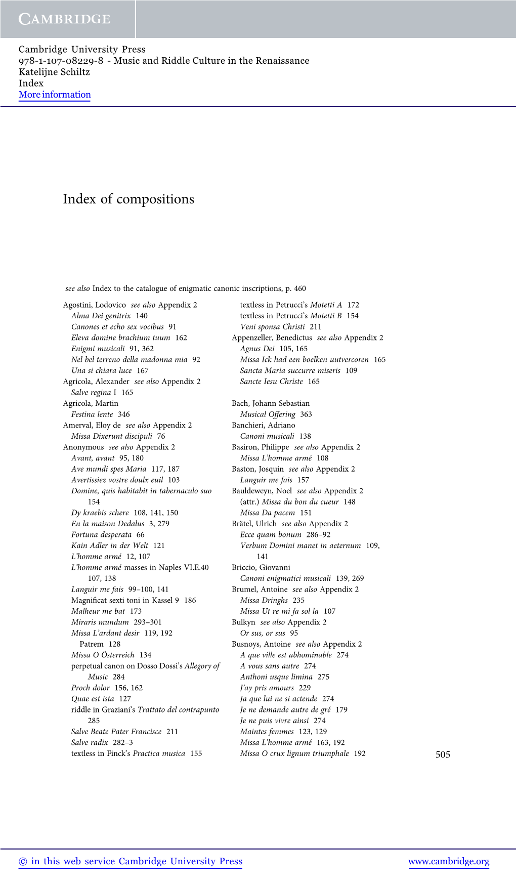 Index of Compositions