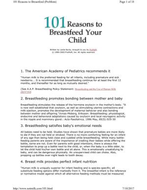 1. the American Academy of Pediatrics Recommends It 2