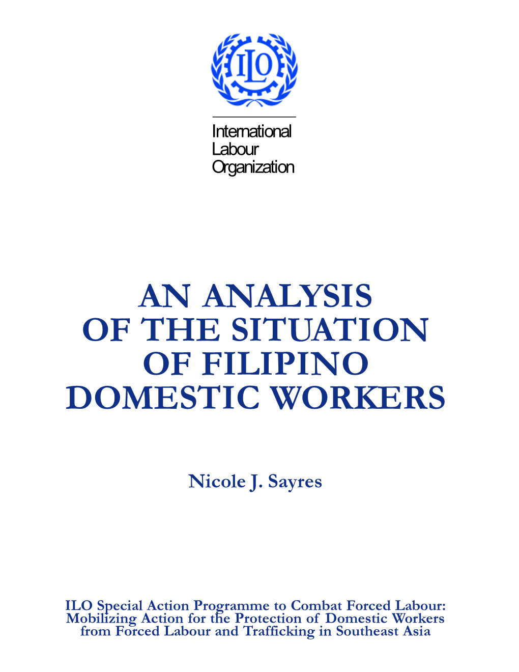 An Analysis of the Situation of Filipino Domestic Workers
