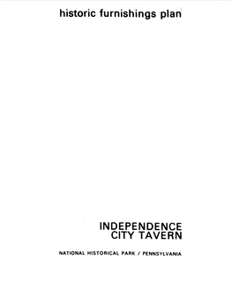 Historic Furnishings Plan: City Tavern, Independence National