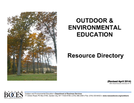 Outdoor and Environmental Education
