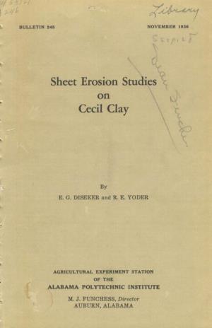 Sheet Erosion Studies on Cecil Clay
