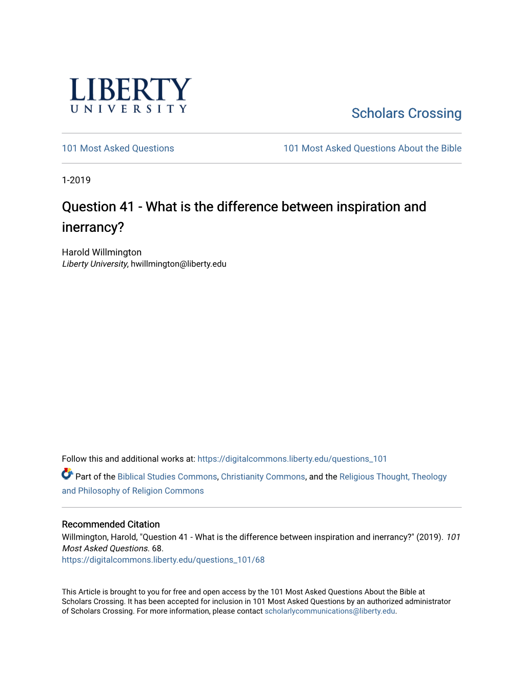 Question 41 - What Is the Difference Between Inspiration and Inerrancy?