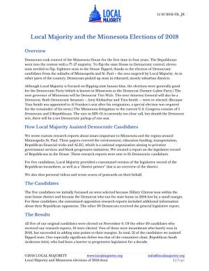 Local Majority and the Minnesota Elections of 2018