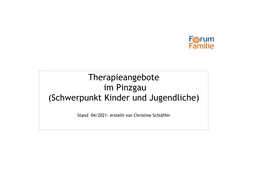 Therapieangebote Im Pinzgau (Schwerpunkt Kinder Und Jugendliche)