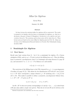 Affine Lie Algebras 8