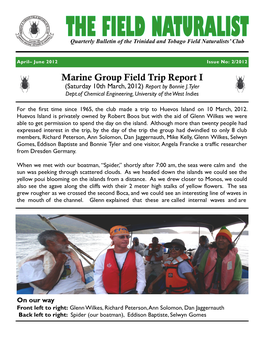 Marine Group Field Trip Report I (Saturday 10Th March, 2012) Report by Bonnie J