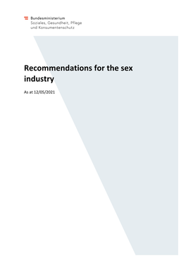 Recommendations for the Sex Industry