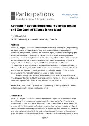 Activism in Action: Screening the Act of Killing and the Look of Silence in the West