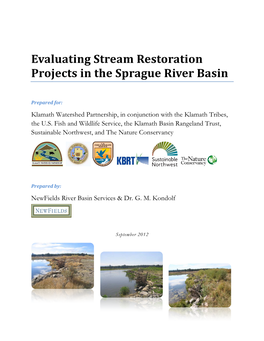 Evaluating Stream Restoration Projects in the Sprague River Basin