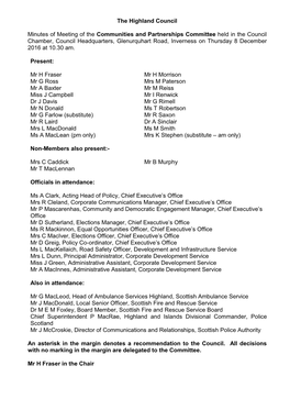 Item 6 Communities and Partnerships Committee Minutes