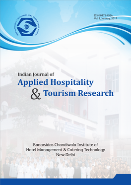 Tourism Research Indian Journal of Applied Hospitality & Tourism Research