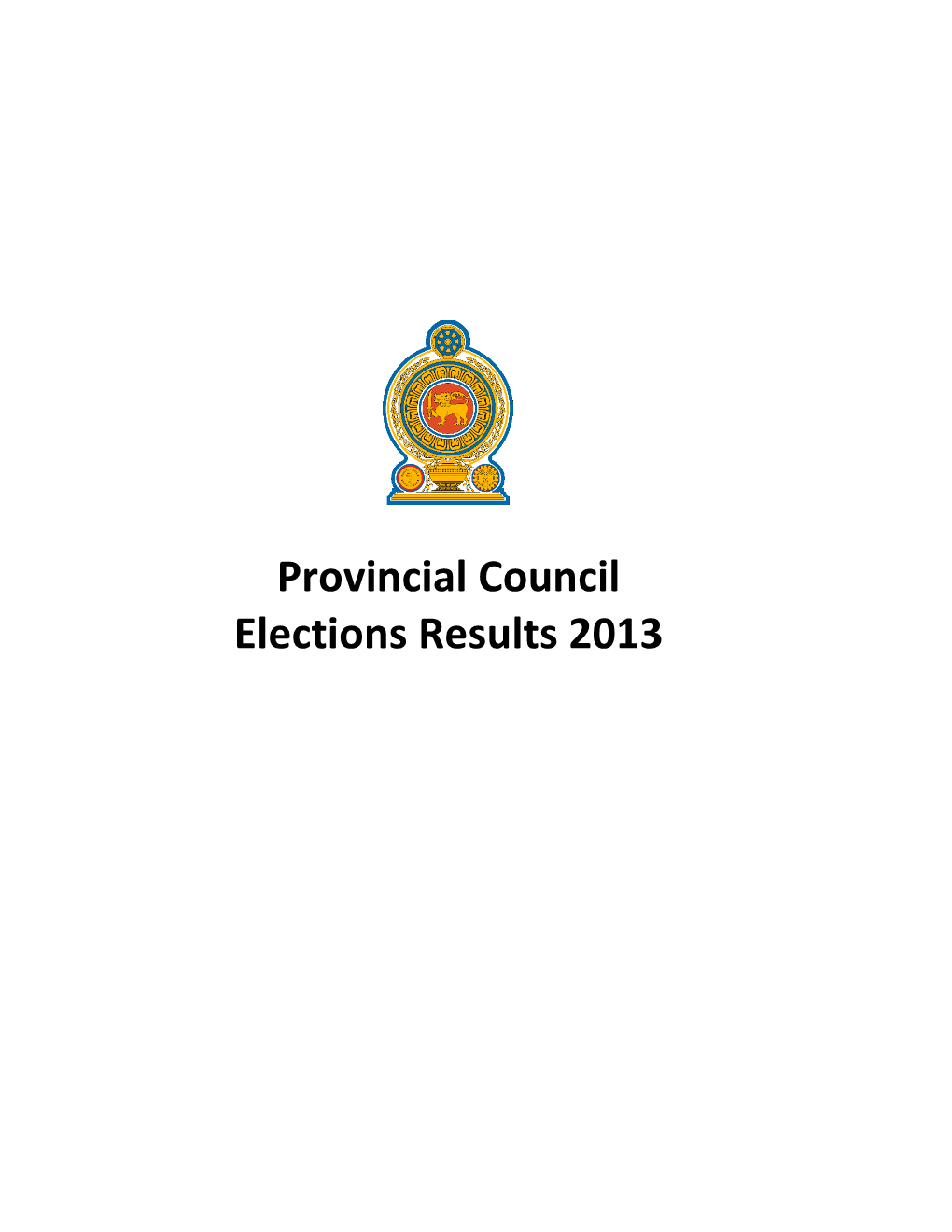 Provincial Council Elections Results 2013
