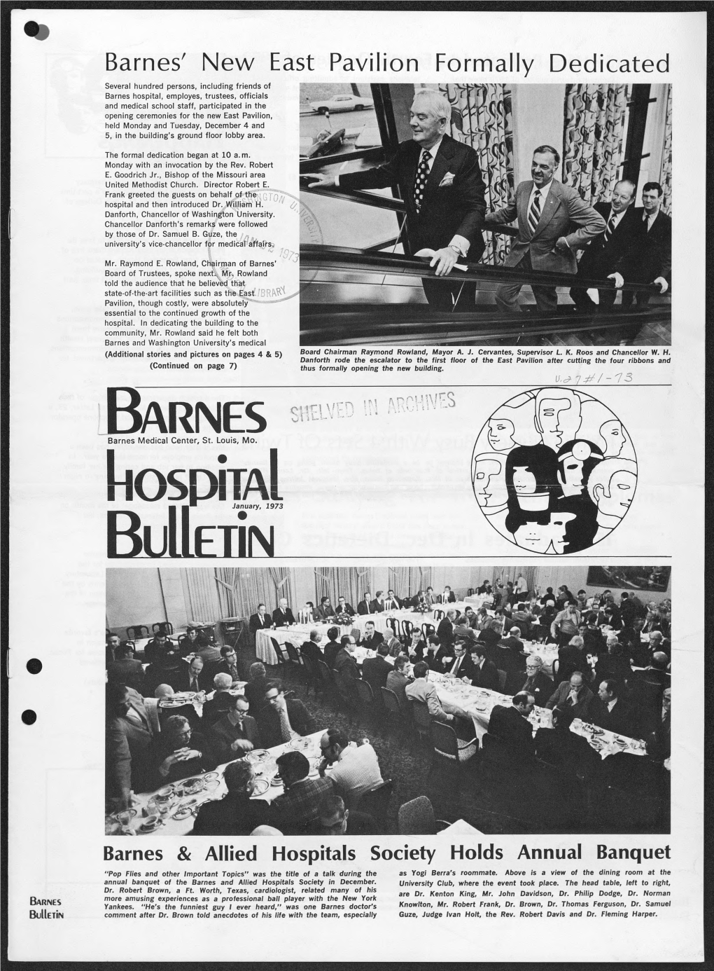 Barnes Hospital Bulletin Published by Public Relations Department Barnes Hospital, St