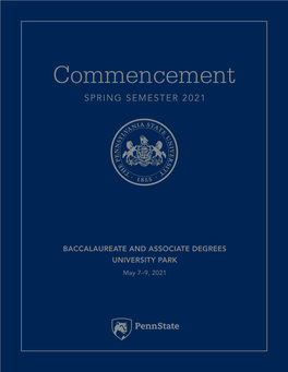 Penn State Commencement, Spring Semester 2021, Baccalaureate And
