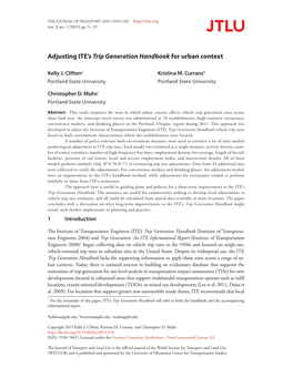 Adjusting ITE's Trip Generation Handbook for Urban Context