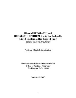 CRLF Assessment for Bromacil and Bromacil Lithium