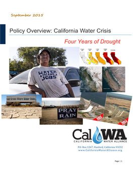 Policy Overview: California Water Crisis Four Years of Drought