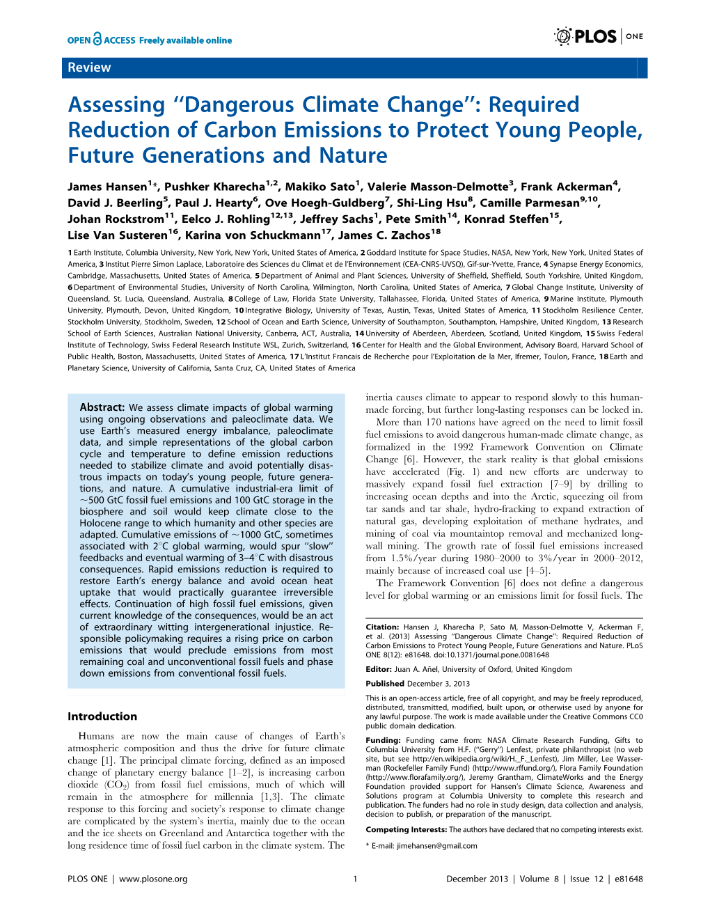 Assessing ''Dangerous Climate Change'': Required Reduction Of