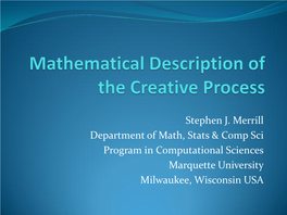 Mathematical Description of the Creative Process