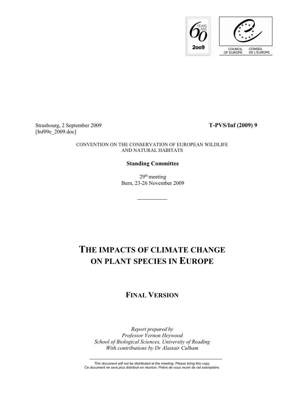 Plants and Climate Change in Europe